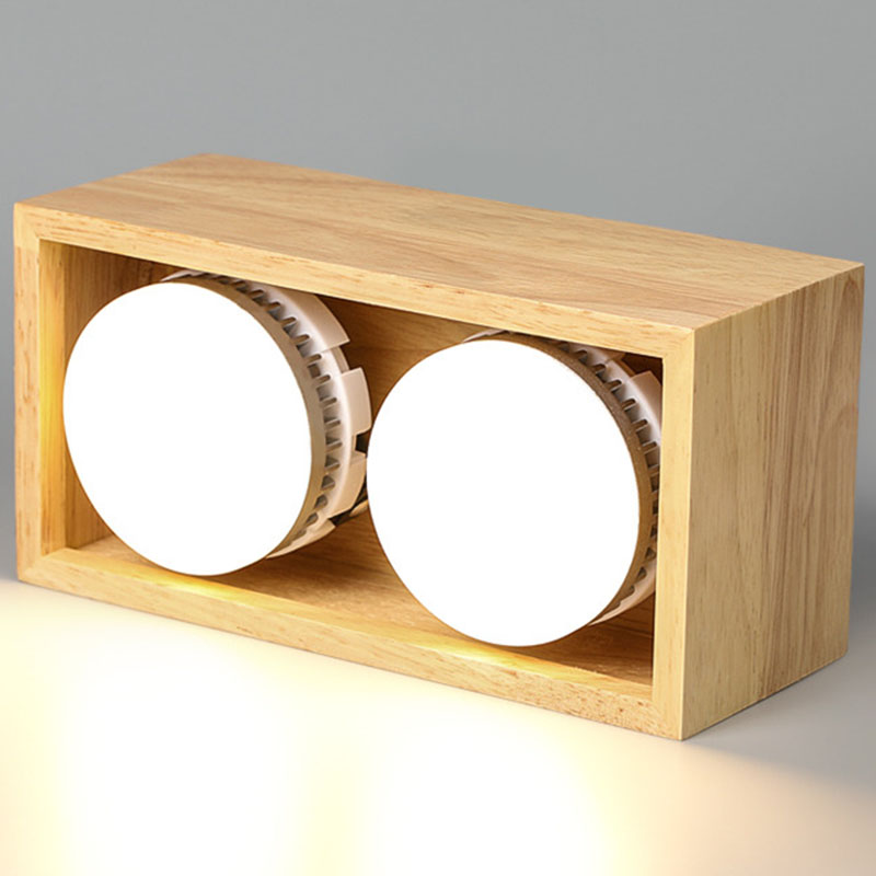Накладной светодиодный светильник с деревянным корпусом фото #num#