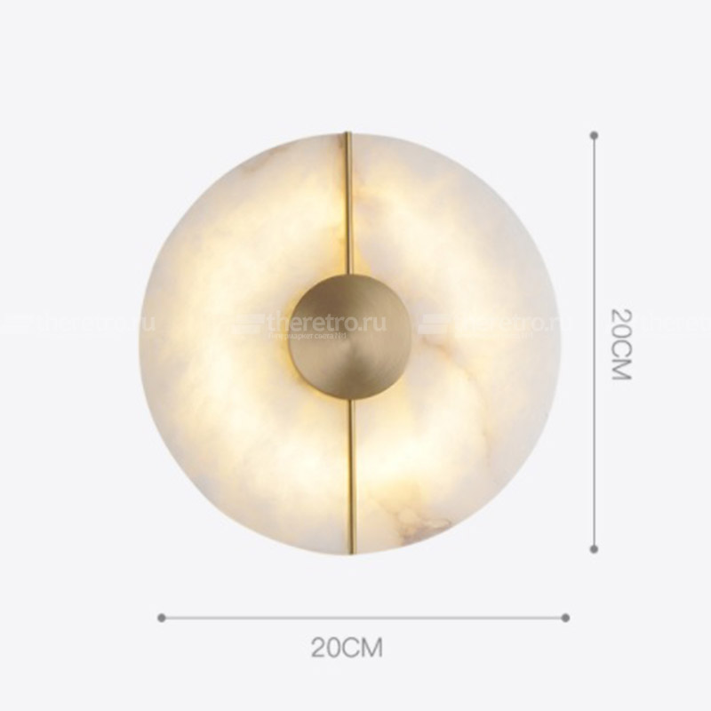 Серия светодиодных настенных светильников с мраморными плафонами круглой и прямоугольной формы PHEBE  фото 1