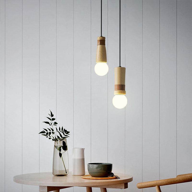 Дизайнерский деревянный подвесной светильник в скандинавском стиле SASH фото #num#
