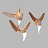 Серия подвесных светильников виде деревянных птиц со светящимися клювами с дополнительным световым элементом в потолочном креплении HANSY маленький Модель В светлый фото 14