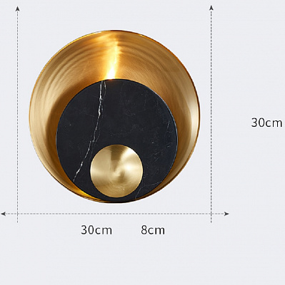 Бра Ginger & Jagger Pearl WALL LAMP round gold Черный  фото 1