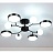 Серия потолочных светодиодных люстр с дисковидными и шарообразными плафонами на разветвленном каркасе MARTA A черный фото 10