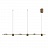 Светодиодный минималистский реечный светильник SUNSHINE LONG 6 плафонов Золотой фото 8
