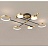 Потолочная светодиодная люстра с плафонами в форме колец и дисков MARSA 6 плафонов  Золотой фото 5